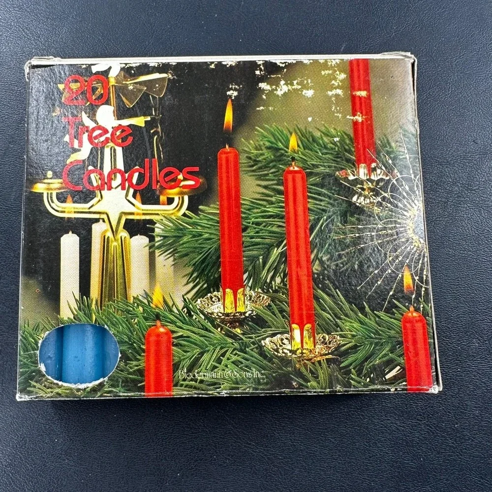 Biedermann & Sons‎ Tree Candles 4 Inch Blue Green 20 Count Vintage C-1123